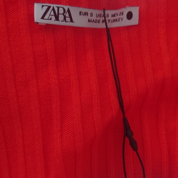 Zara Long Ribbed Dress Scoop Neck - Picture 2 of 12